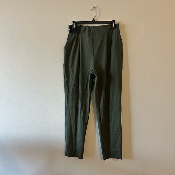 Aday Turn It Up Pants High Rise Ankle Tapered Trousers Moss Green M - Picture 1 of 7